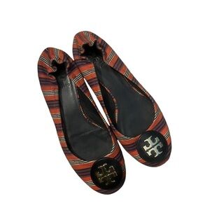 TORY‎ BURCH Reva Bauer Striped Flat